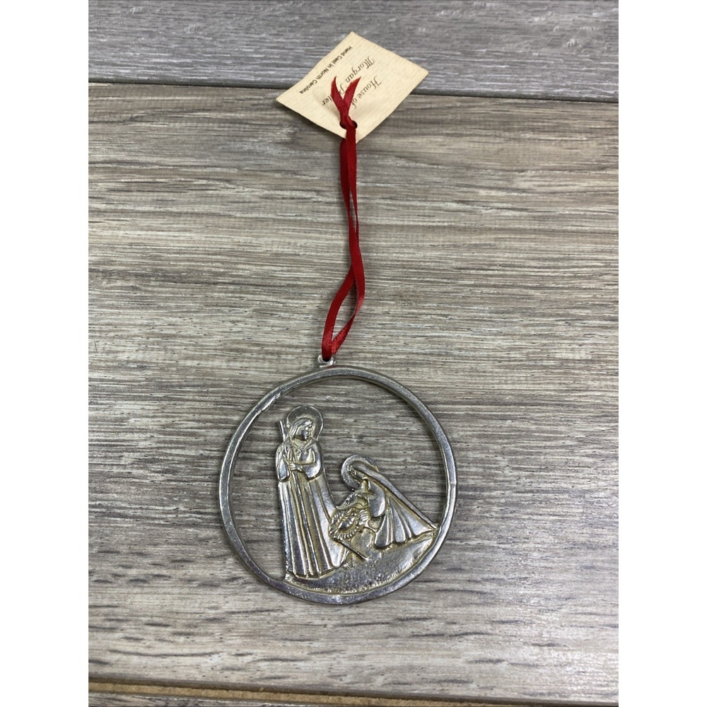 VTG House Of Morgan Pewter Ornament Nativity Scene Made In USA Hand Cast‎